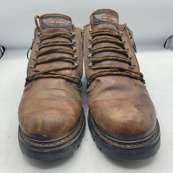 Harley Davidson Womens 7 Brown Motorcycle Boots Zippers Riding Casual Walking main image 10